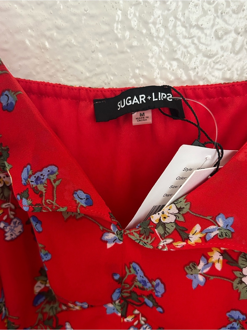 Sugarlips Red Floral Jacquard Mini Dress - Picture 3 of 5
